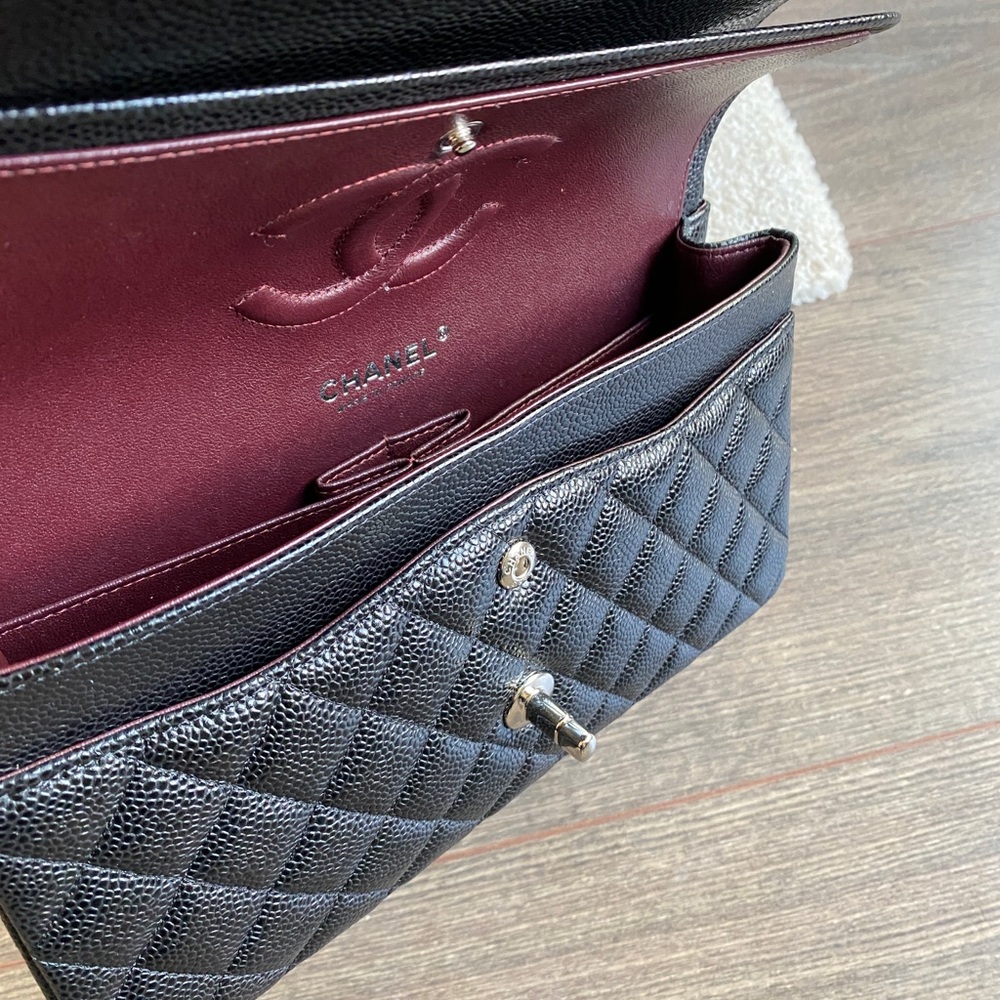 SOLD Chanel medium classic double flap in caviar - Picture 11 of 12